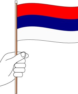 Serbia Hand Flag Handwaver