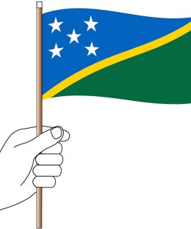 Solomon Islands Hand Flag Handwaver