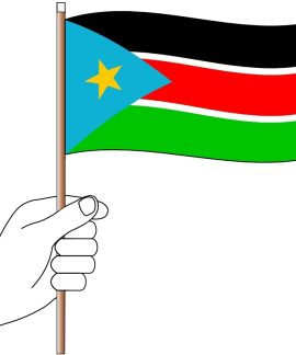 South Sudan hand flag handwaver