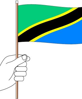 Tanzania Hand Flag Handwaver
