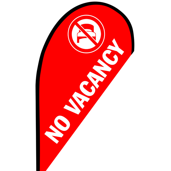 No Vacancy Small Teardrop Flag
