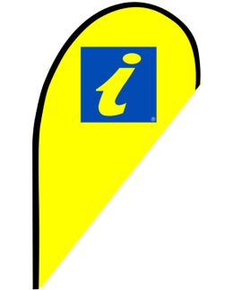 information center small teardrop flag