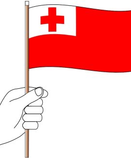 tonga hand flag handwaver