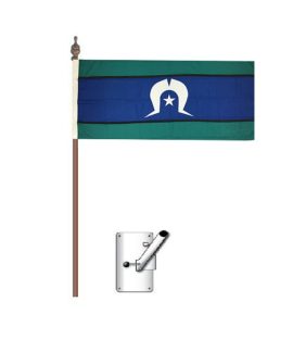 Torres Strait Islander Flag Bracket and Pole Kit 900mm x 450mm (Knitted)