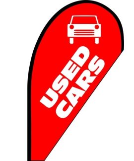 Used Cars Small Teardrop Flag