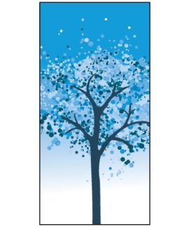 Winter Blue Tree  Flag 900mm x 1800mm (Knitted)
