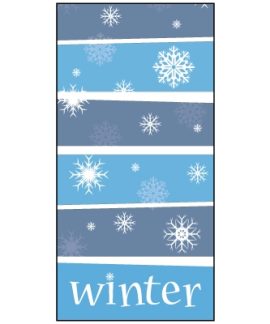 Winter Snowflakes Blue Stripes Flag 900mm x 1800mm (Knitted)