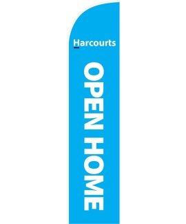 Harcourts Cyan Open Home Medium Feather Flag