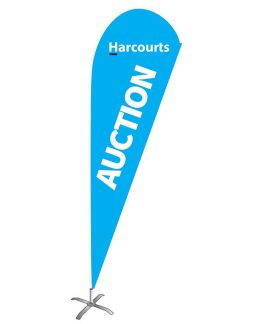 Harcourts Cyan Auction Medium Teardrop Flag Kit
