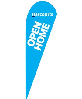 Harcourts Cyan Open Home Medium Teardrop Flag