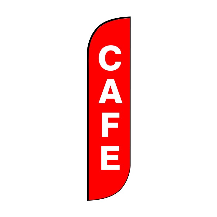 Cafe Red Feather Flag