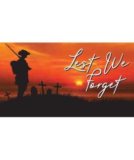 Lest We Forget Soldier Sunset Background Header and Loops Flagpole Flag