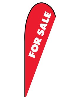 For Sale Medium Red Teardrop Flag
