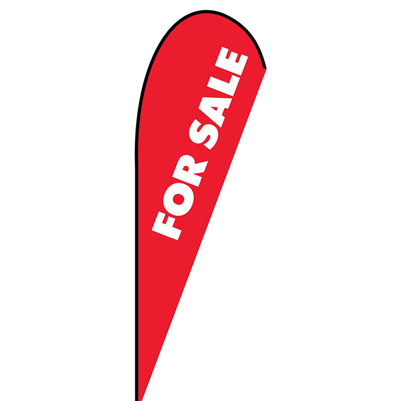 For Sale Medium Red Teardrop Flag