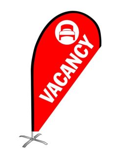 Vacancy Small Red Teardrop Flag Kit