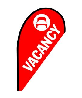 Vacancy Small Red Teardrop Flag