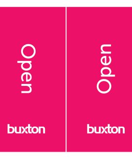 Buxton double sided pink flag 600mm x 1100mm