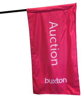 Buxton Auction Pink Signboard Flag Kit