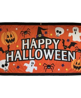 Orange Halloween Eyelet Flag