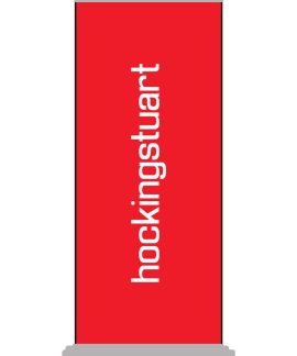 Red banner with white hockingstuart text
