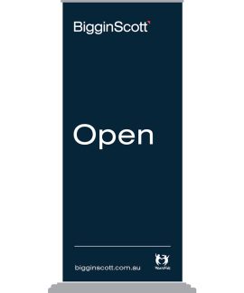 Biggin and Scott Open Pull Up Banner Silver Base
