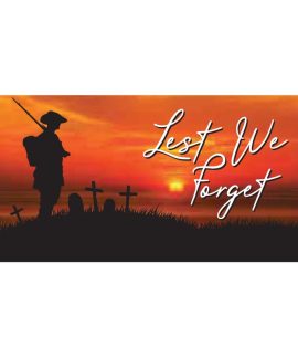 Soldier silhouette at sunset memorial scene