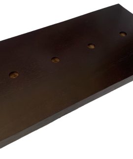 Dark wooden board with four circular holes