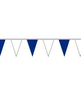 Blue and white triangular pennant banner