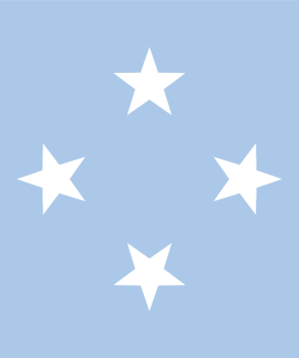 Flag of Micronesia with four white stars