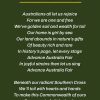 Australian national anthem lyrics with wattle flowers background