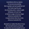 Australian national anthem lyrics with flag background