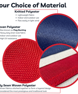 Different polyester fabric types for flags comparison