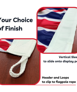 Flag finishes with sleeve or header and loops
