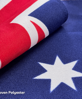 Close-up of woven polyester Australian flag fabric