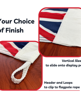 Flag finishes with sleeve and header loop options