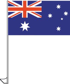 Australian national flag on a pole