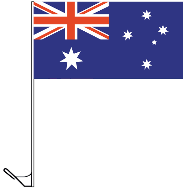 Australian national flag on a pole