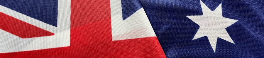 Close-up of the Australian flag fabric
