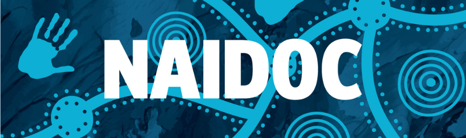 NAIDOC design with Aboriginal art patterns
